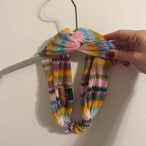 Missoni striped poncho/swim coverup with matching zigzag headband - Picture 6 of 8